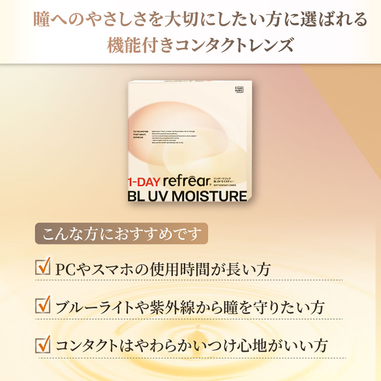ワンデーリフレアBLUVモイスチャーフロムアイズ30枚入り